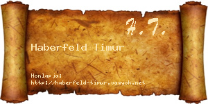 Haberfeld Timur névjegykártya